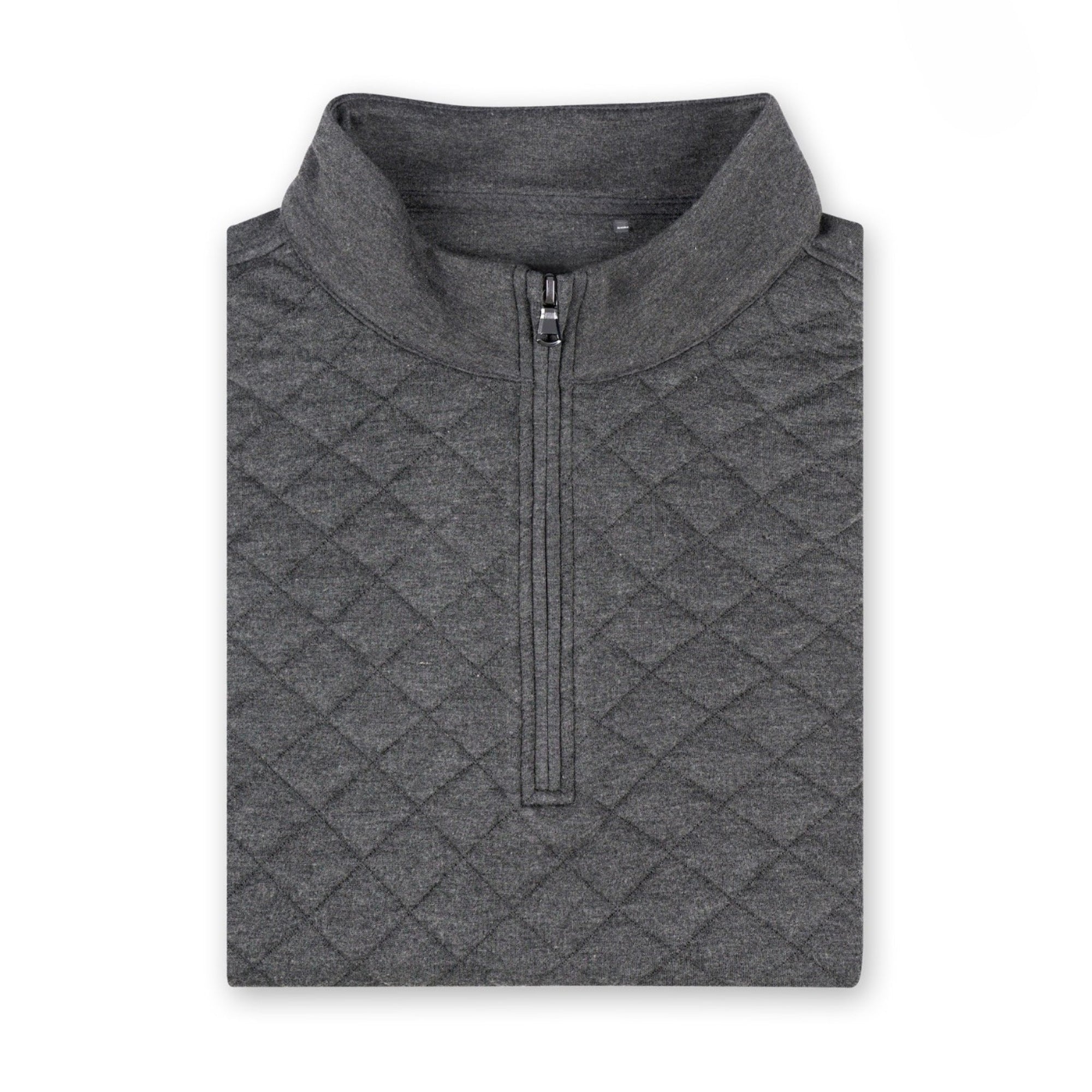 Quilted Cloud 1/4 Zip Pullover - Midnight Black