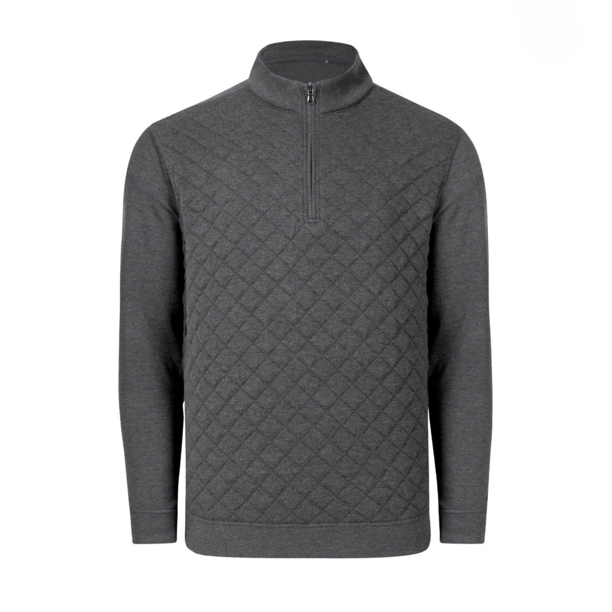 Quilted Cloud 1/4 Zip Pullover - Midnight Black