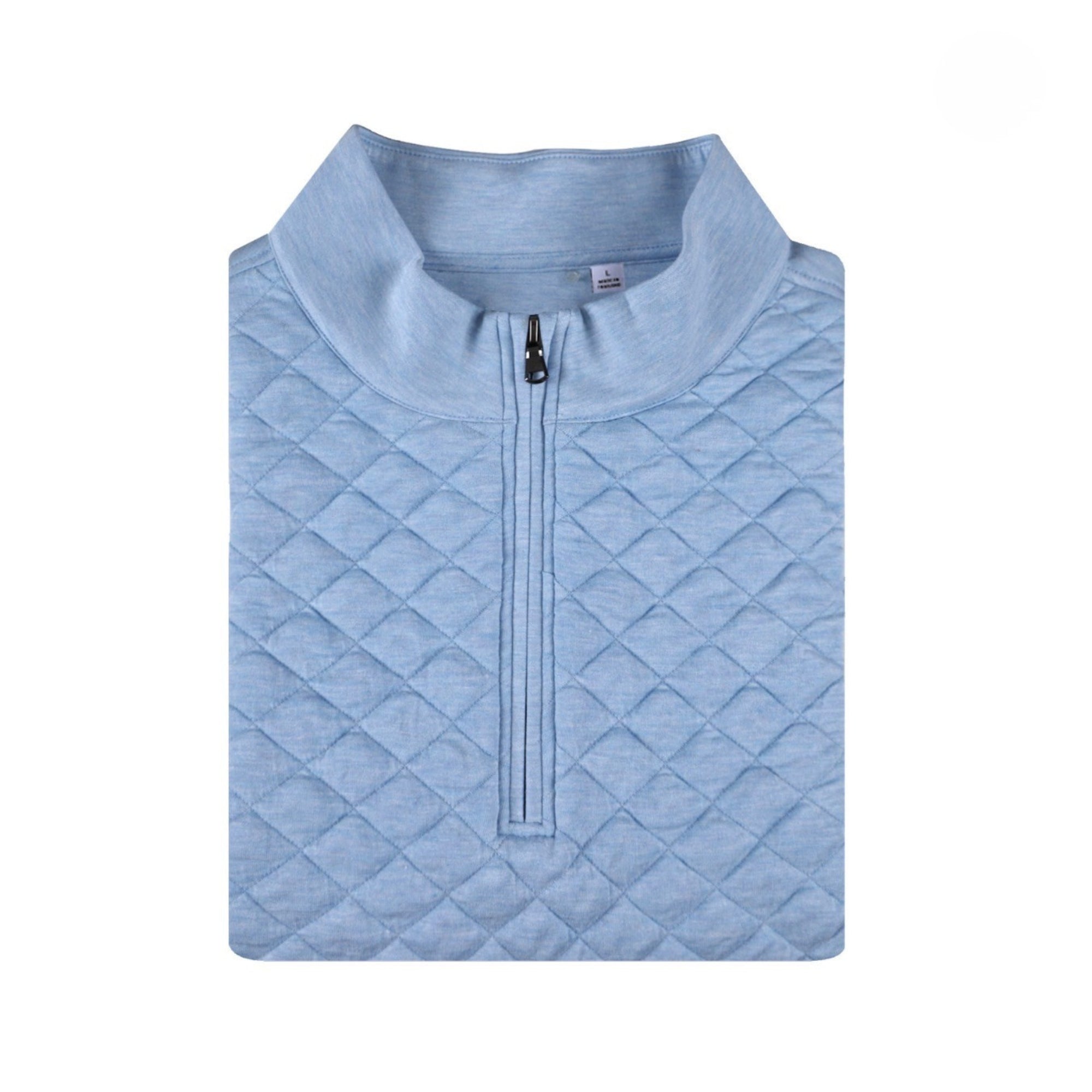 Quilted Cloud 1/4 Zip Pullover - Oxford Blue